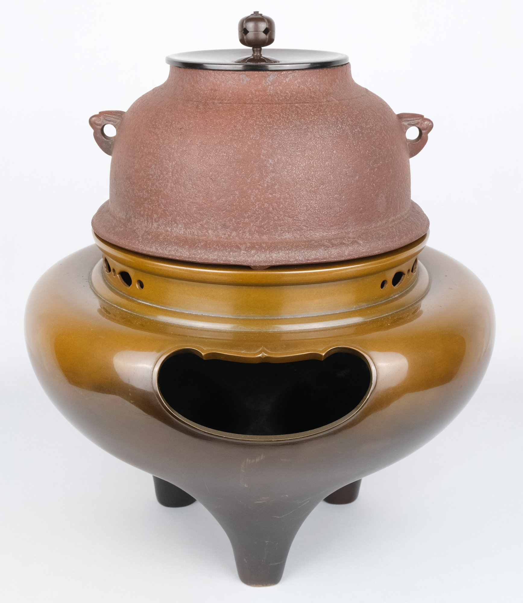 栗山園オンライン通販部 / 【出物】 真形釜添唐銅朝鮮風炉 高橋敬典