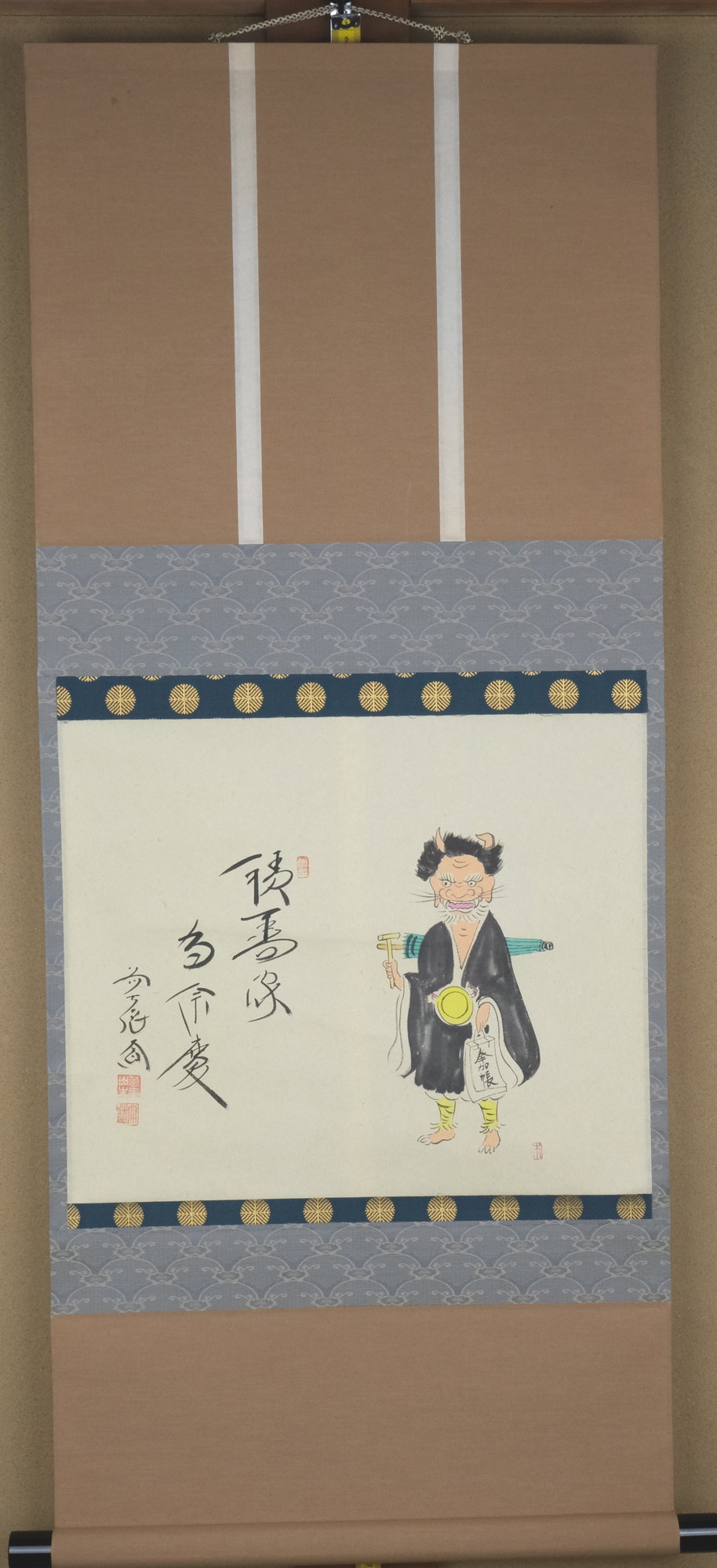 栗山園オンライン通販部 / 【出物】 掛軸 鬼画賛「積善家有余慶」 西垣大道