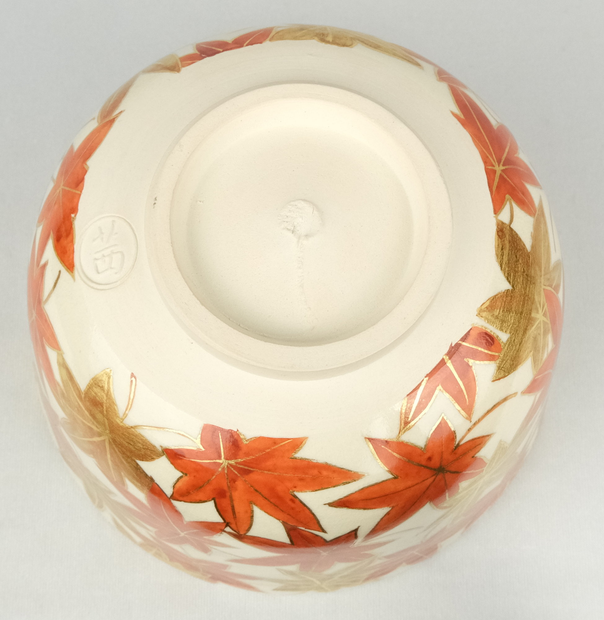 栗山園オンライン通販部 / 【出物】 仁清写紅葉絵茶碗 茜窯（岡田華渓）