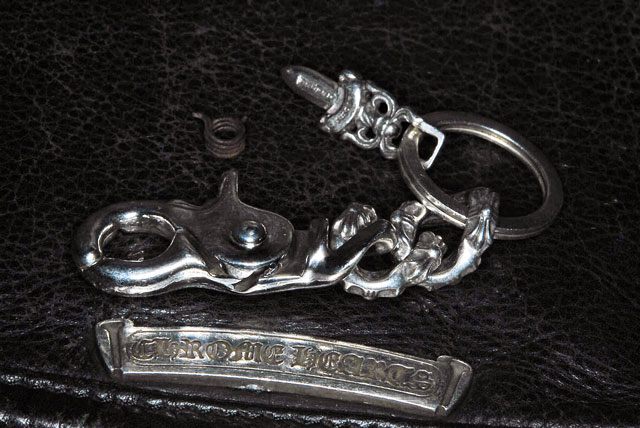 クロムハーツ キーリング ショート ファンシーチェーン2リンクのバネ