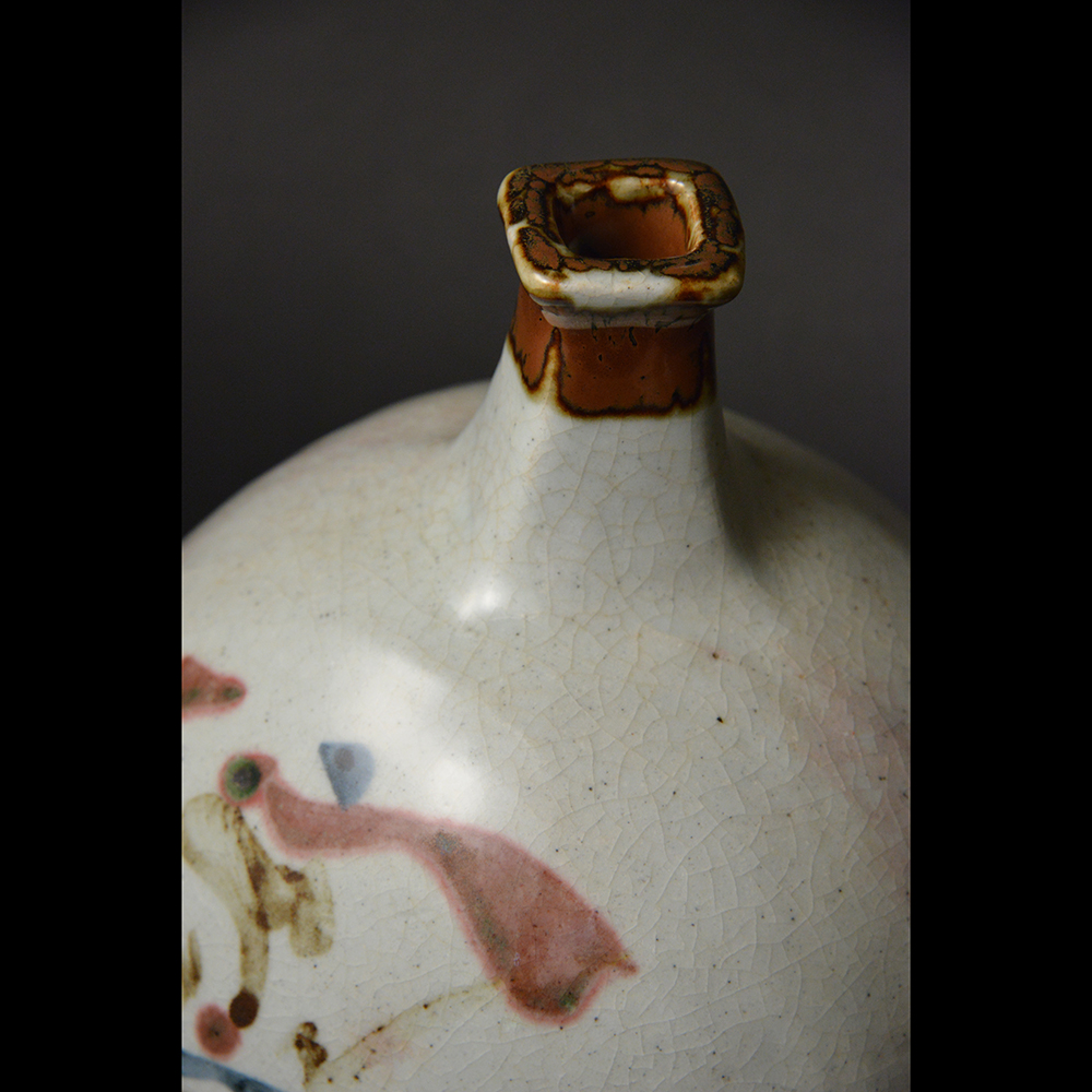 河井寛次郎 辰砂草花扁壷 | しぶや黒田陶苑