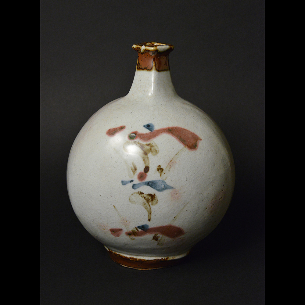 河井寛次郎 辰砂草花扁壷 | しぶや黒田陶苑