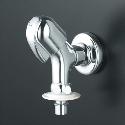 洗濯機用水栓（ツバ付ワンタッチニップル付）：K117GYBN｜給水栓：壁付