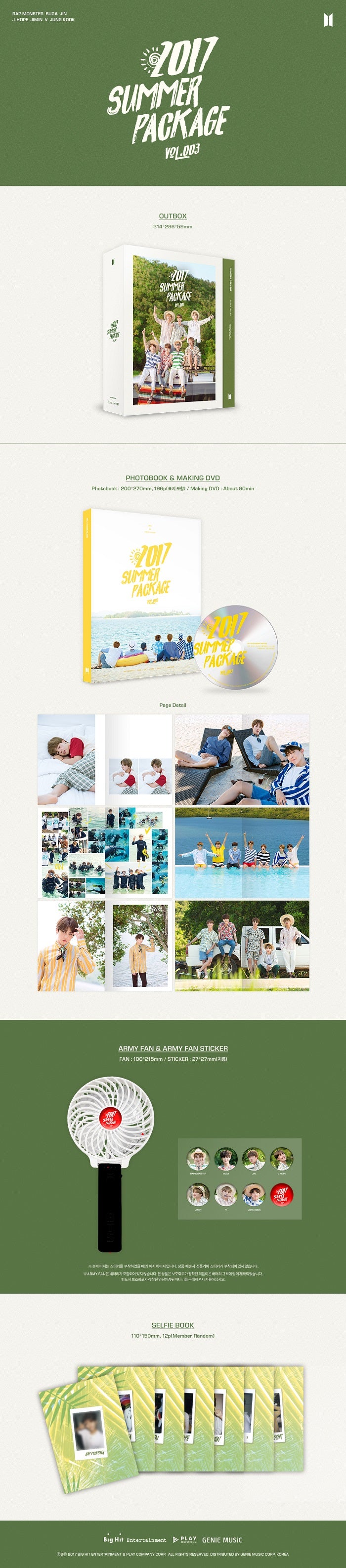 2017 BTS SUMMER PACKAGE Vol.3 DVD+Photo Book+Army Fan+Army