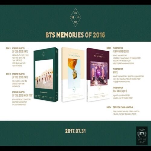 BTS - [MEMORIES OF 2016] (DVD (4 DISC)) – kpopalbums.com