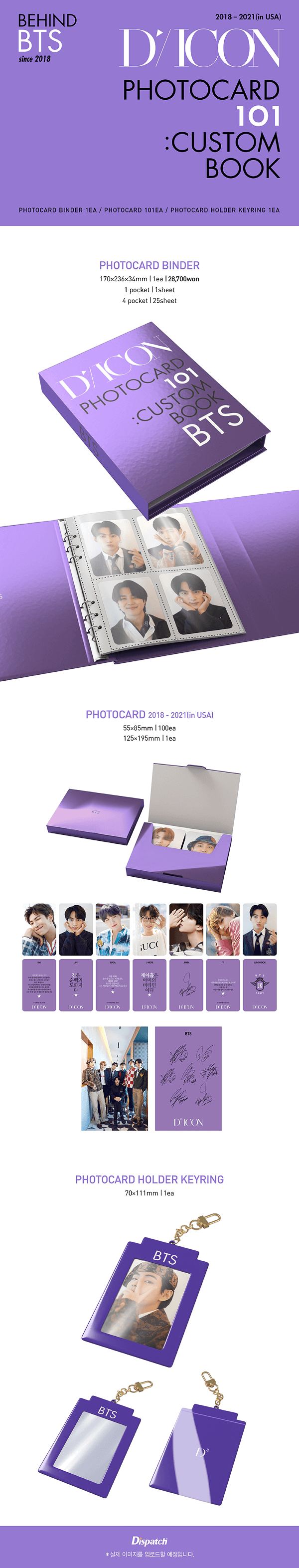 DICON PHOTOCARD 101: CUSTOM BOOK BEHIND BTS SINCE 2018 (2018