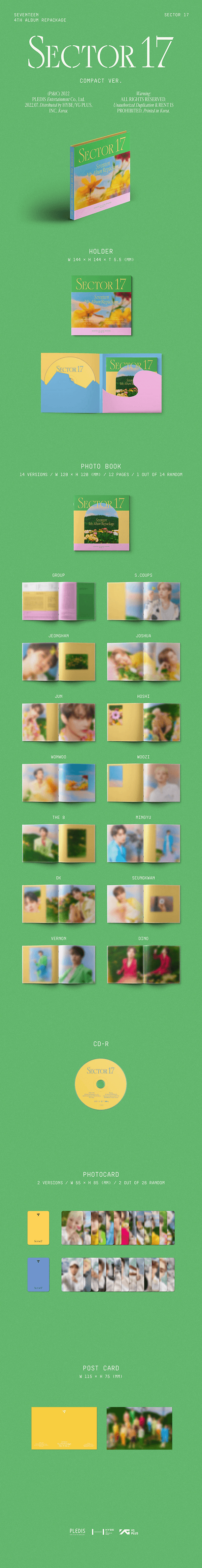 SEVENTEEN 4TH ALBUM REPACKAGE SECTOR 17 COMPACT VERSION (RANDOM