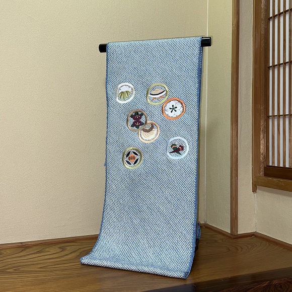 絞り刺繍名古屋帯「狂言の丸」 - 京呉服塚本