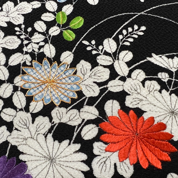 6k104 名古屋帯 絹 髭紬 白 黒 花柄 和装 着物 楽天市場】【ラスト30