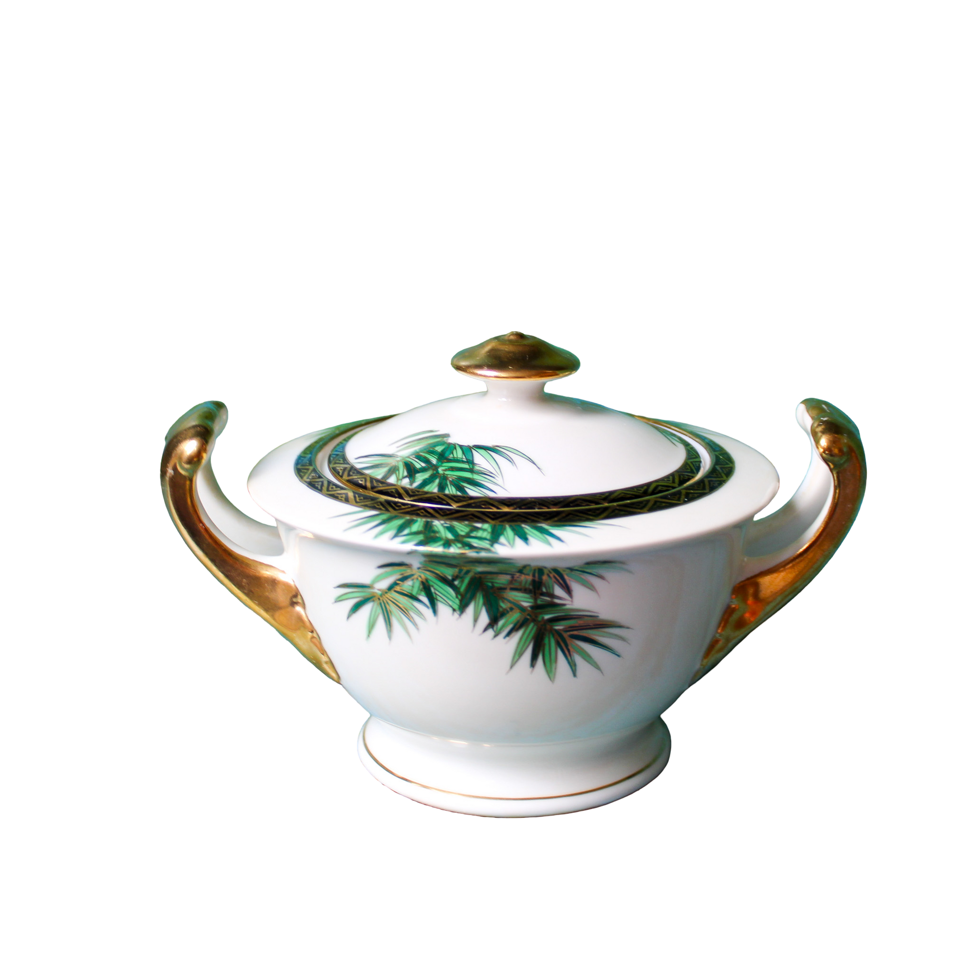 1960's Soko Japan Hand Painted Bone China Bamboo Pattern