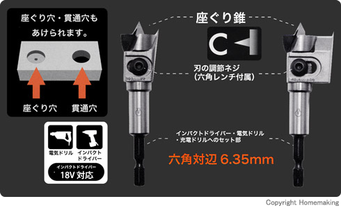 カンザワ X.ビットS C-1 (座ぐり錐 φ22mm～φ30mm): 他:K-374|ホーム
