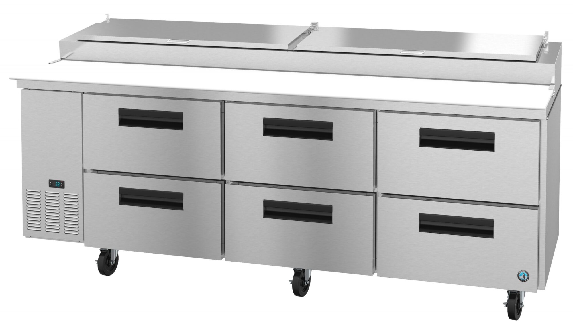PR93A-D6, Refrigerator, Three Section Pizza Prep Table, Stainless