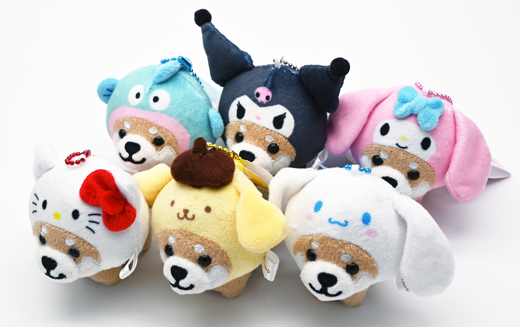 旅するマメしば」×「サンリオキャラクター」 ぬいぐるみボールチェーン