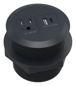 Docking Station 280, 1 Outlet, 1 USB-A Port and 1 USB-C Port - Häfele