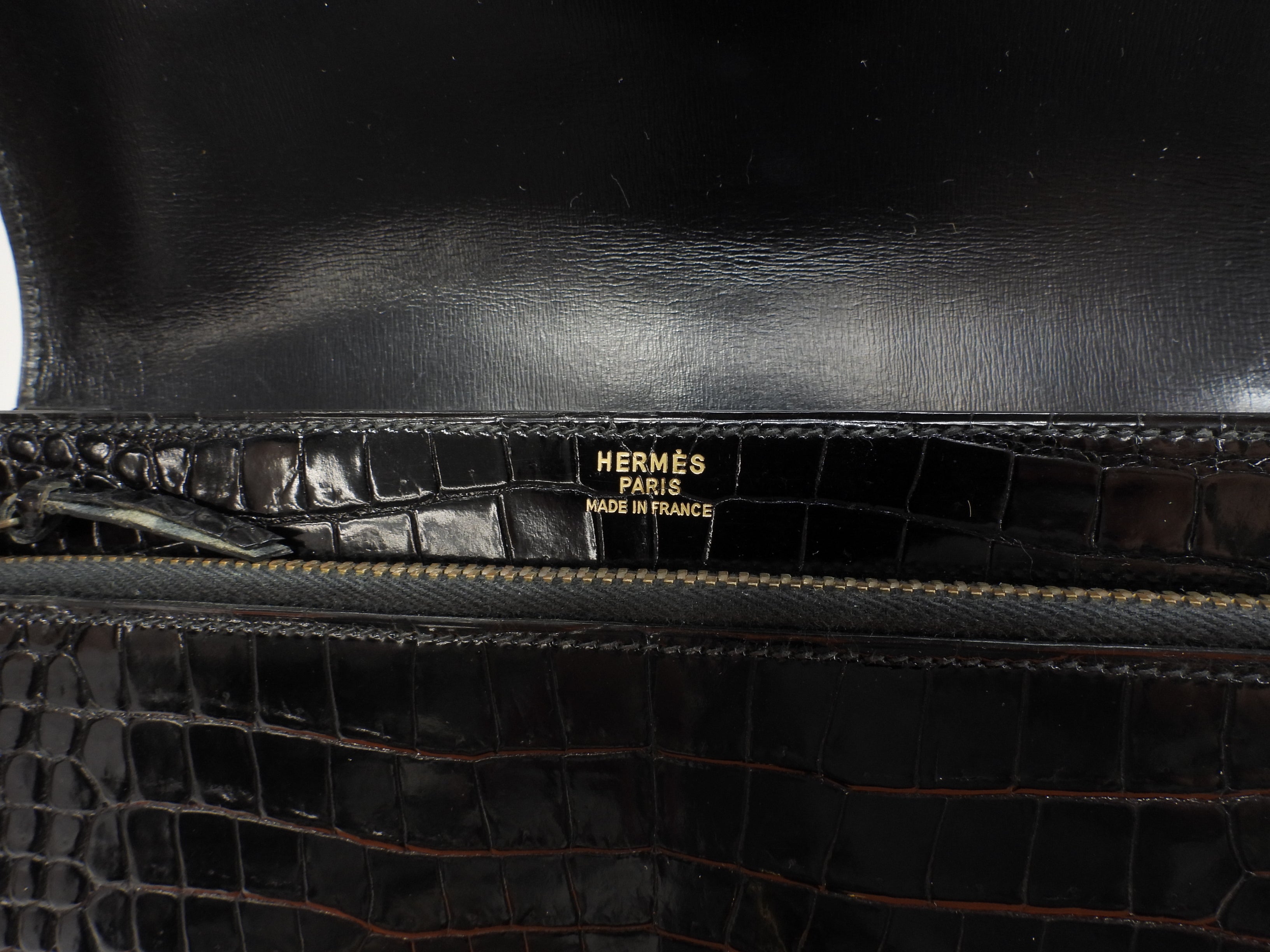 エルメス ジェット クロコダイル 黒 セカンドバッグ クラッチバッグ 美