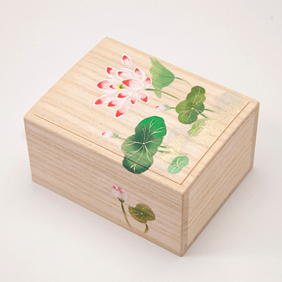 花暦絵入り小箱 〈8月 はす〉 ｜ 桐箱・京都 堀川五条 - 株式会社箱藤商店