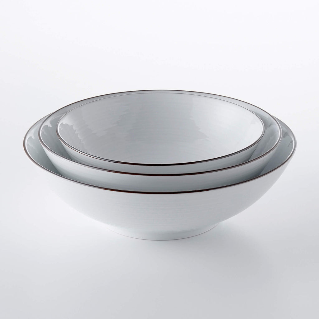 白磁千段 8寸平鉢 | 白山陶器直営オンラインストア