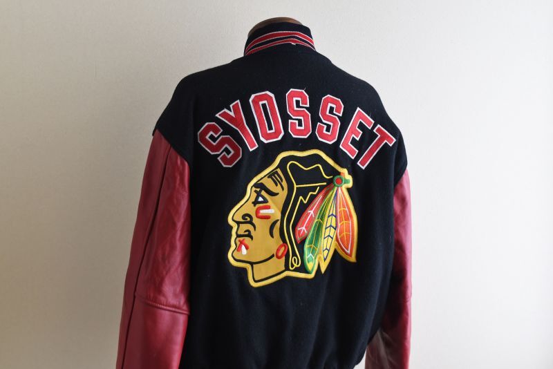 1990s RENNOC 袖レザースタジャン 