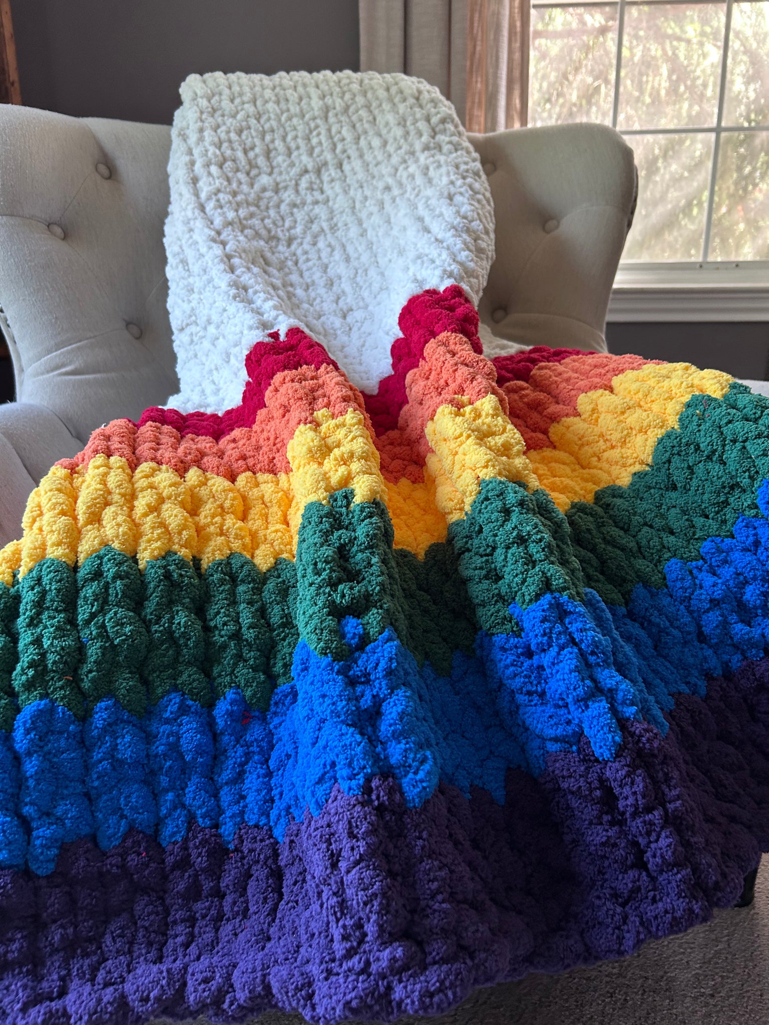 Pride Blanket | Chunky Knit Rainbow Blanket – Hands On For Homemade