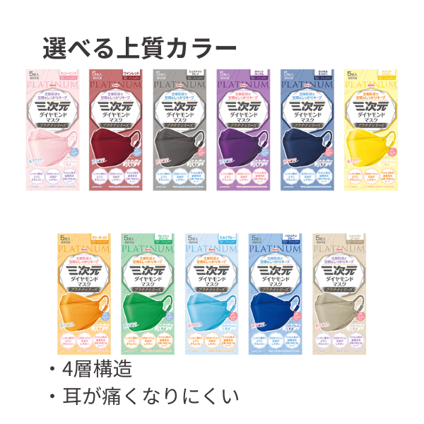 KOWA公式]三次元ダイヤモンドマスク プラチナシリーズ 5枚入