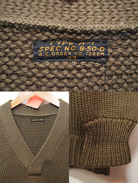 40's USAAF WWII TYPE A-1 ニットセーター - used&vintage box Hi-smile
