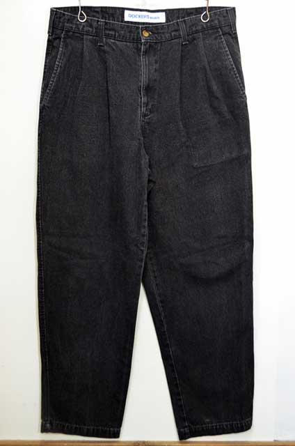 DOCKERS 2タック ブラックデニムトラウザー - used&vintage box Hi-smile