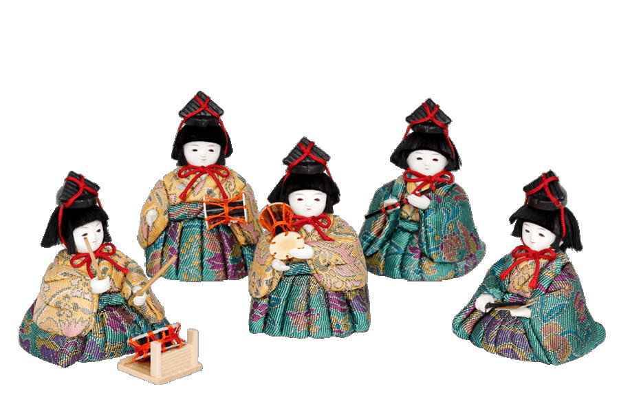 木目込み雛人形 喜・温 - よろこび・ぬくもり - 11号 五人囃子