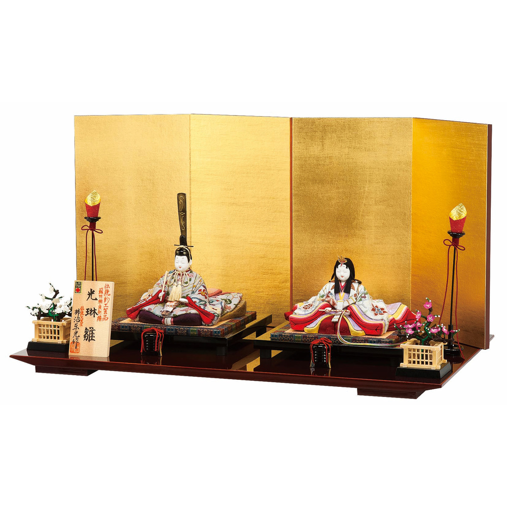 雛人形木目込人形飾りセット【P83443】柿沼東光作！手作業にて仕上げ