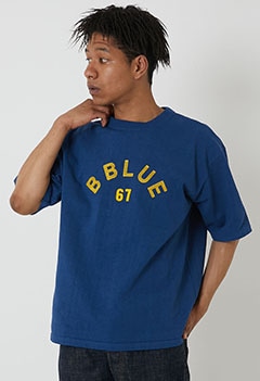 ヘビースラブテンジク B BLUE 67 エンブロイダリーTシャツ | BLUE