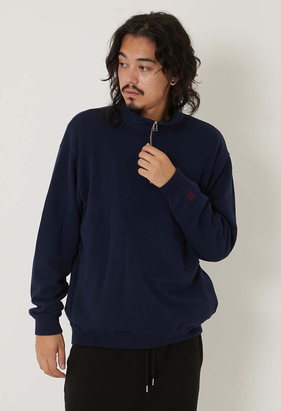 スーパーストレッチ スウェット ハーフジップ プルオーバー