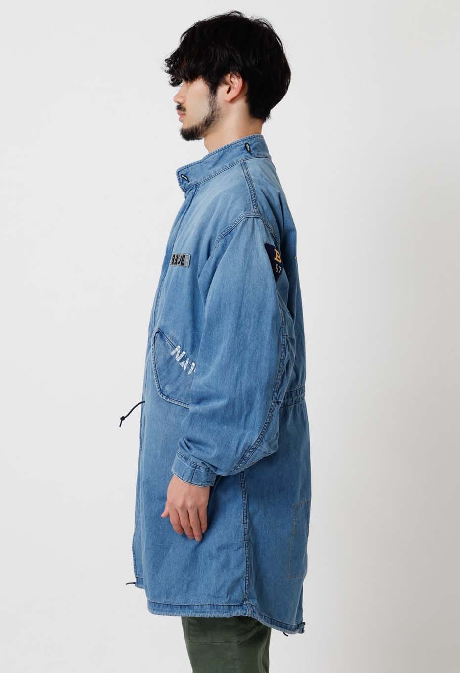 ジャカードデニム アタッチメント フィッシュテールコート | BLUE BLUE