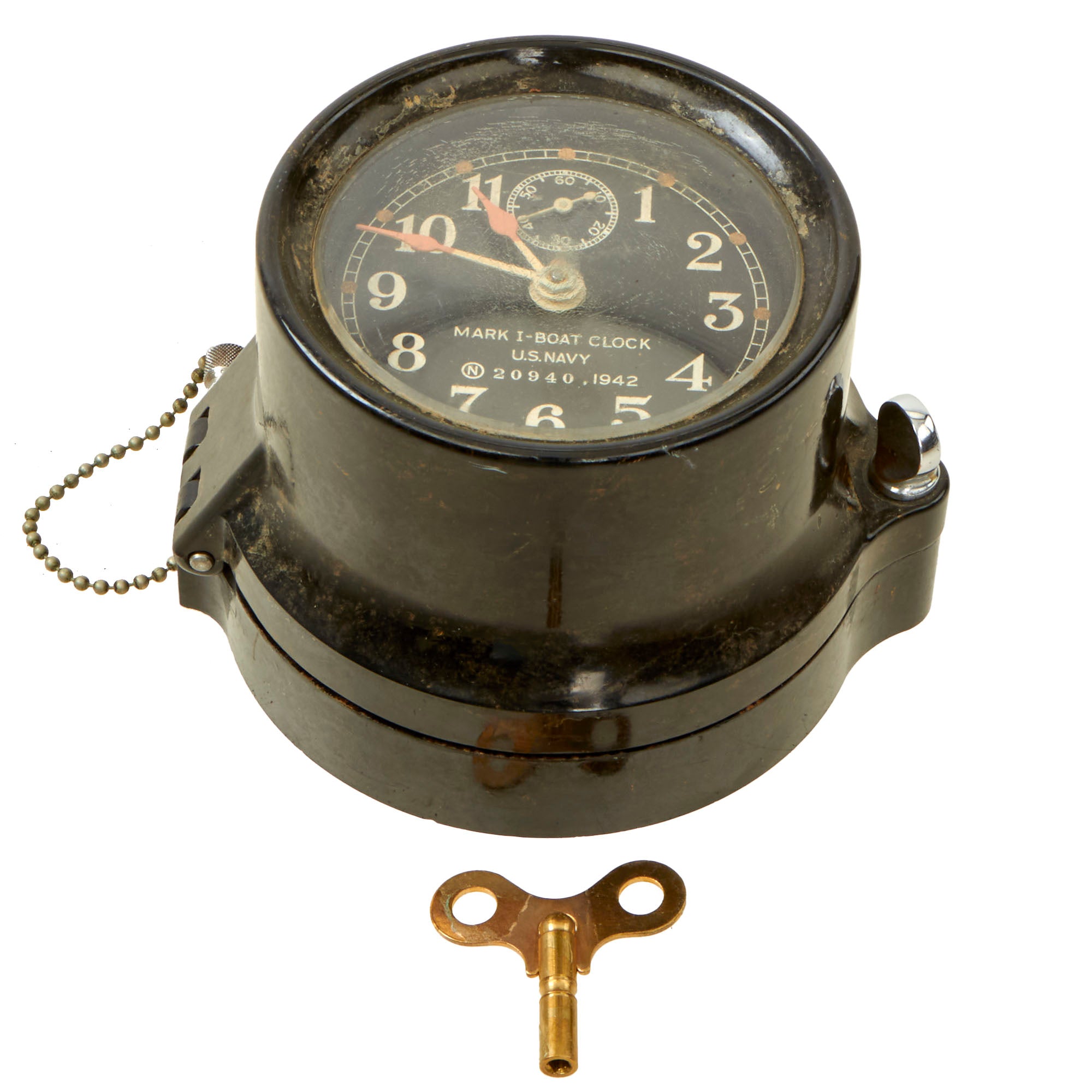 Original WWII U.S. Navy Type Mark I Boat Clock by Seth Thomas with