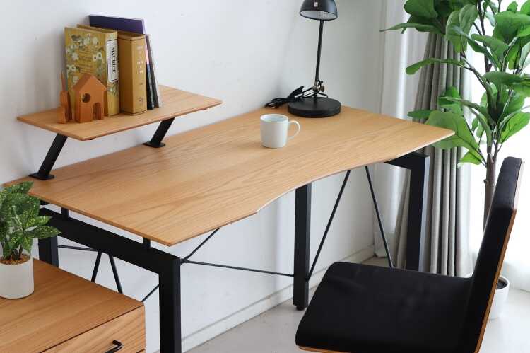 DE-1937 オーク製パソコンデスクナチュラル色｜120cm・天然木