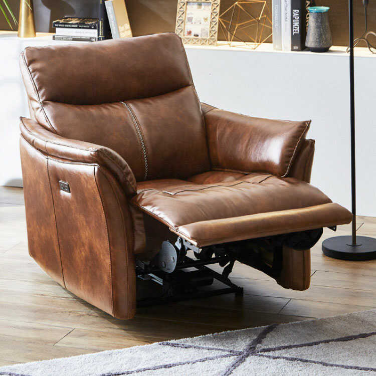 SF-3894 おしゃれ電動1人掛けソファー｜幅84cmライトブラウン