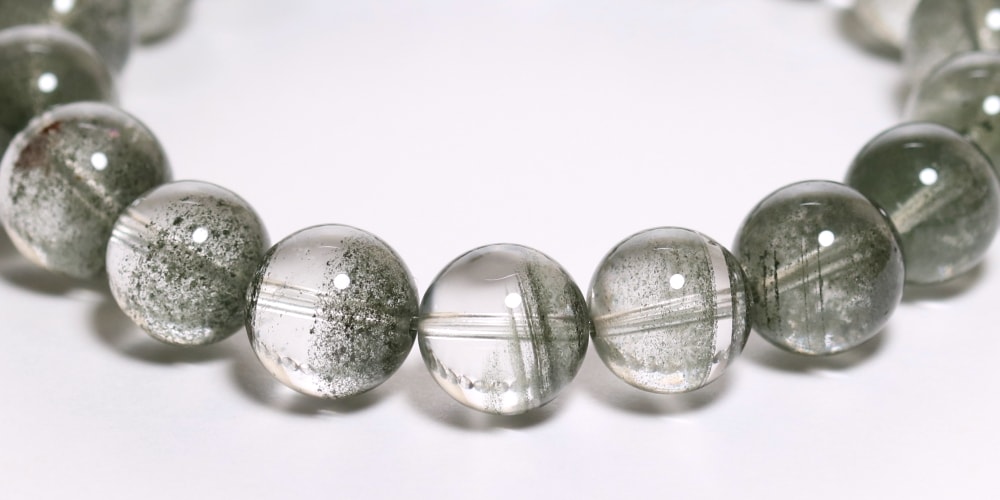 高品質]層状グリーンガーデンクォーツブレスレット/千層ガーデン水晶