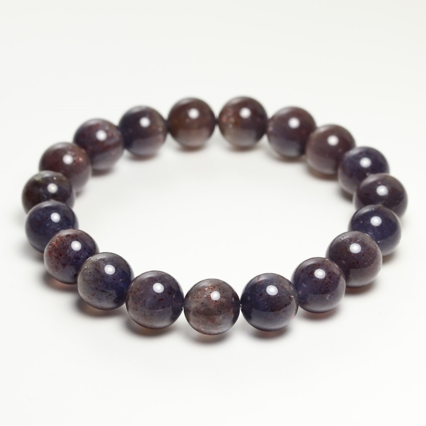 高品質+]アイオライトサンストーンブレスレット（約10.5mm玉） - 埼玉