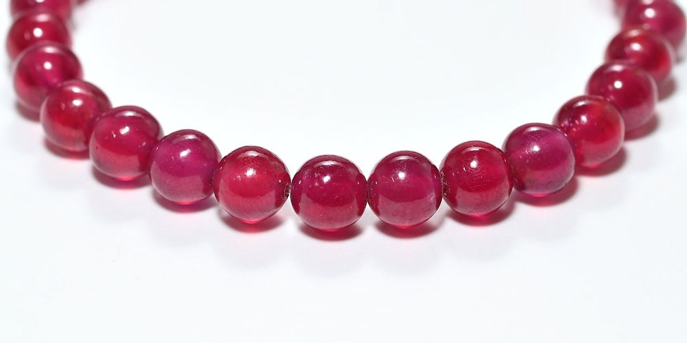トップクォリティ]宝石質ルビーブレスレット（約7mm玉） - 埼玉県吉川