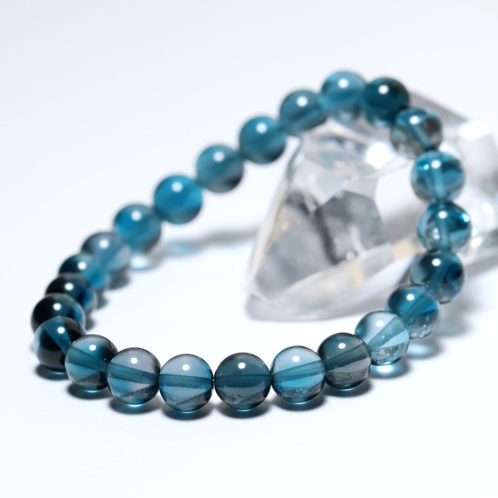 トップクォリティ]ロンドンブルートパーズブレスレット（約8.5mm玉