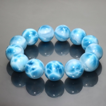 プレミアム]ラリマーブレスレット（約20mm玉） - 埼玉県吉川市の天然石