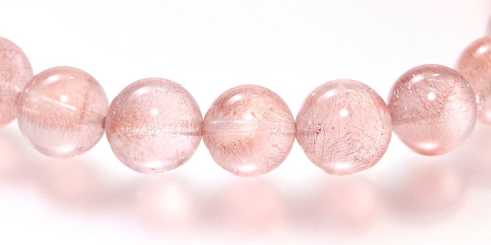 高品質++]カザフスタン産ストロベリークォーツブレスレット（約8.5mm玉