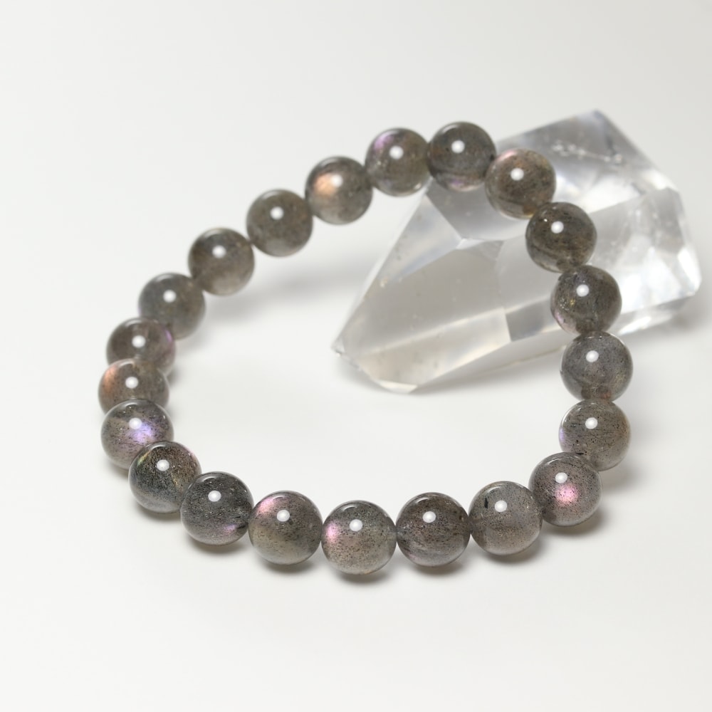 高品質++]オレンジ・ピンク・パープルラブラドライトブレスレット（約