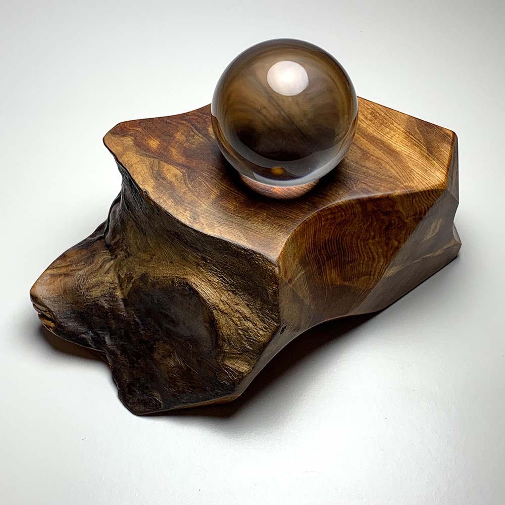日本/屋久島産]オリジナル屋久杉台座/水晶置き台（天然石