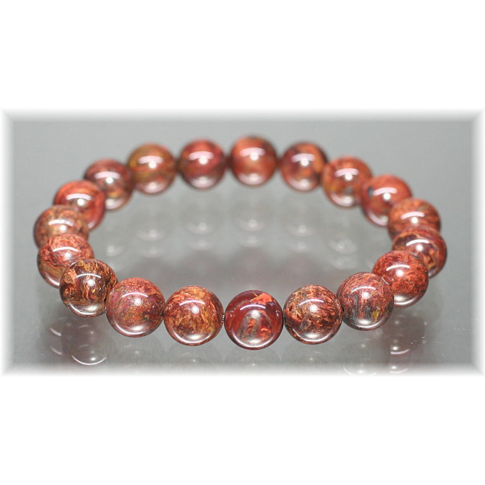 ナミビア産]レッドピーターサイトブレスレット（約10mm玉） - 埼玉県