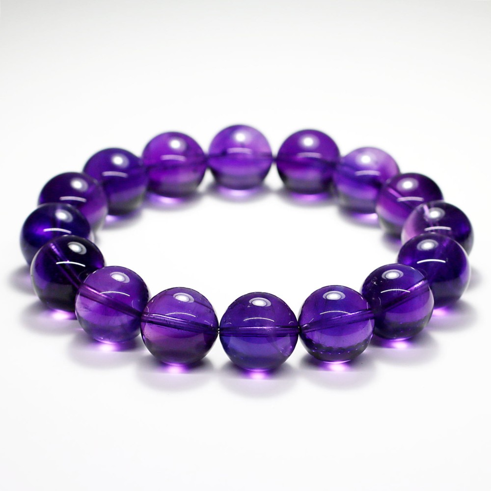 トップクォリティ]アメジストブレスレット（約14mm玉） - 埼玉県吉川市