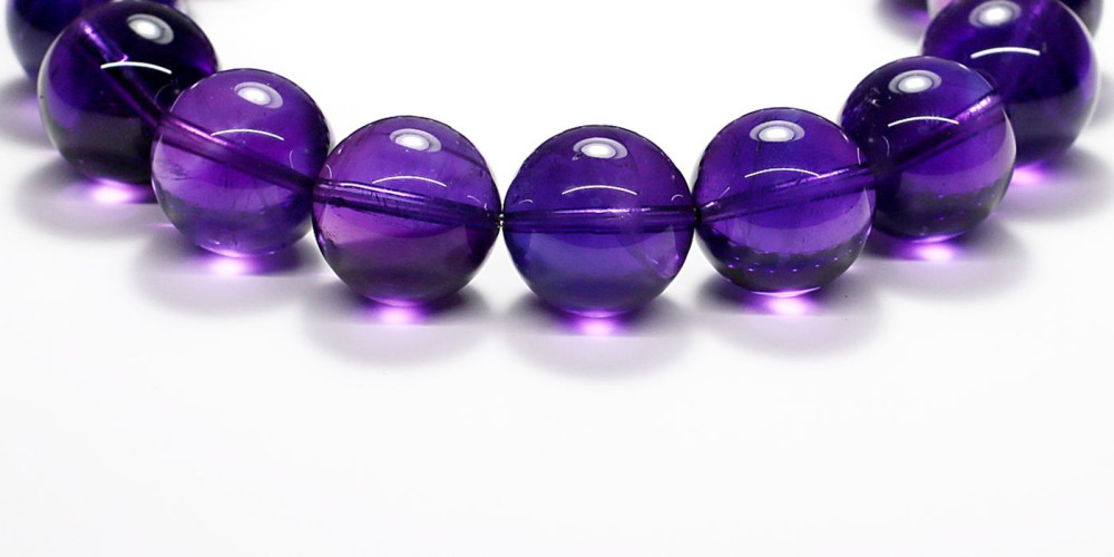 トップクォリティ]アメジストブレスレット（約14mm玉） - 埼玉県吉川市