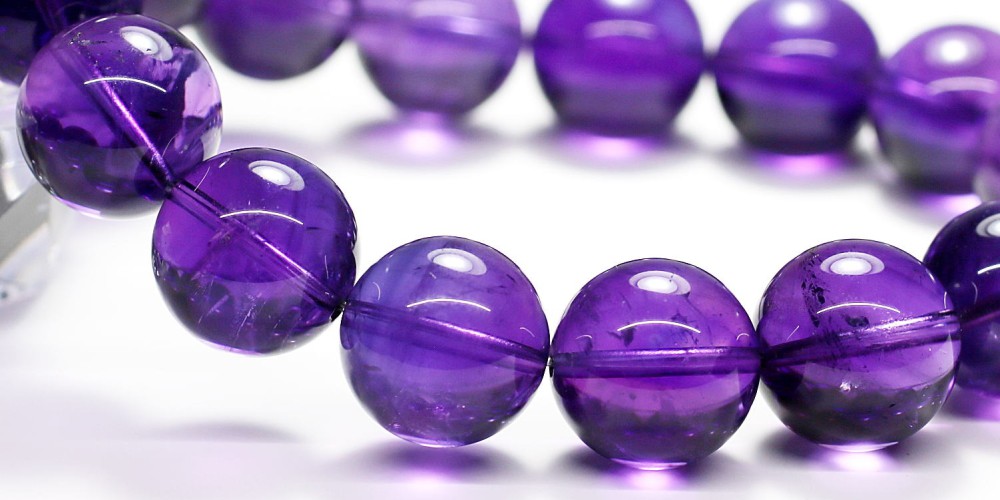 トップクォリティ]アメジストブレスレット（約14mm玉） - 埼玉県吉川市