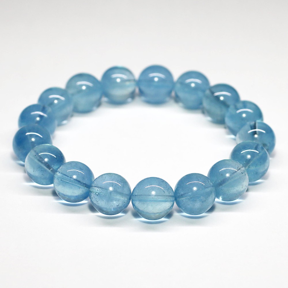 高品質]アクアマリンブレスレット（約11.5mm玉） - 埼玉県吉川市の