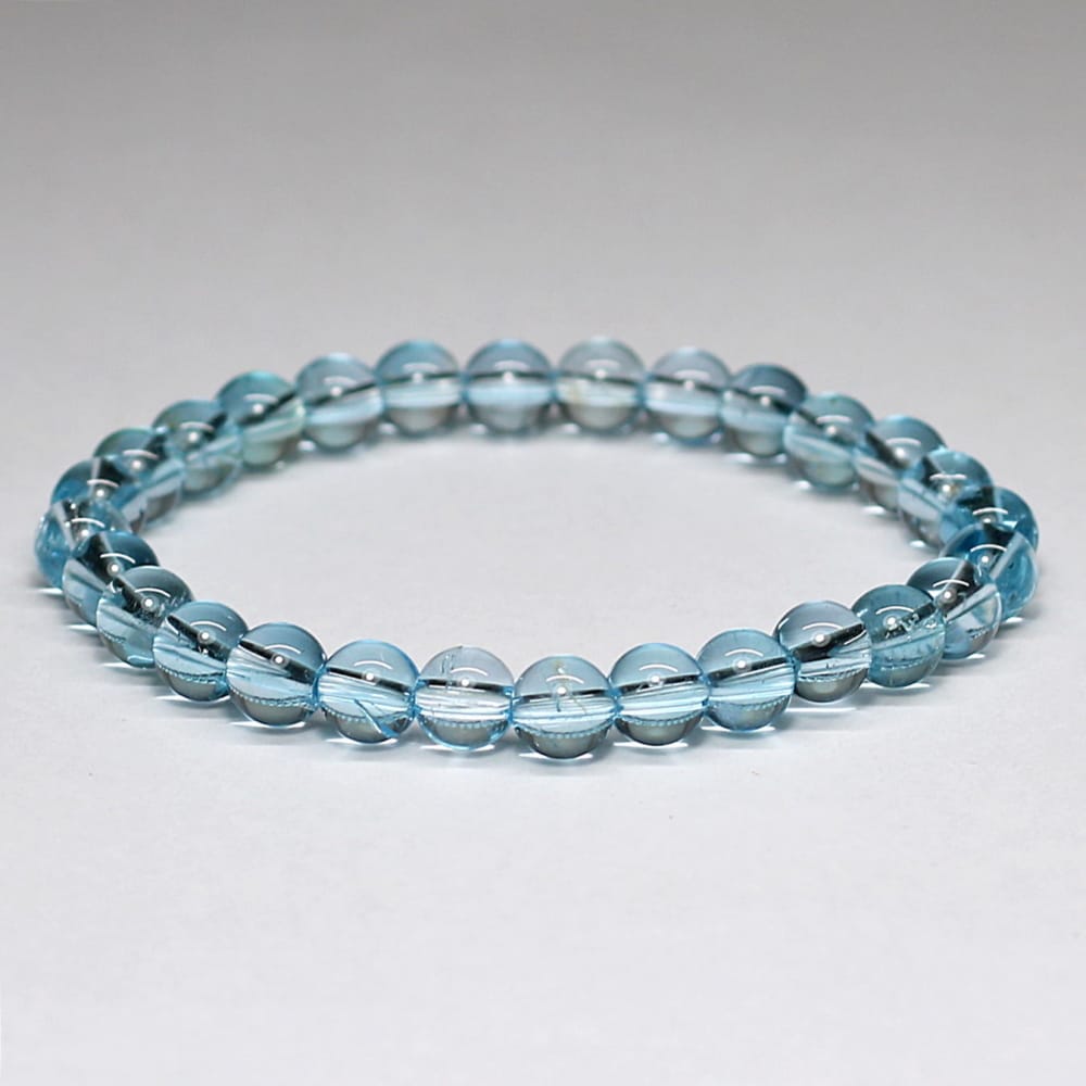 高品質++]ブルートパーズブレスレット（約7mm玉） - 埼玉県吉川市の