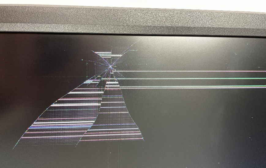 製品を倒したり、物が当たり、映像が正しく表示されない場合（パネル