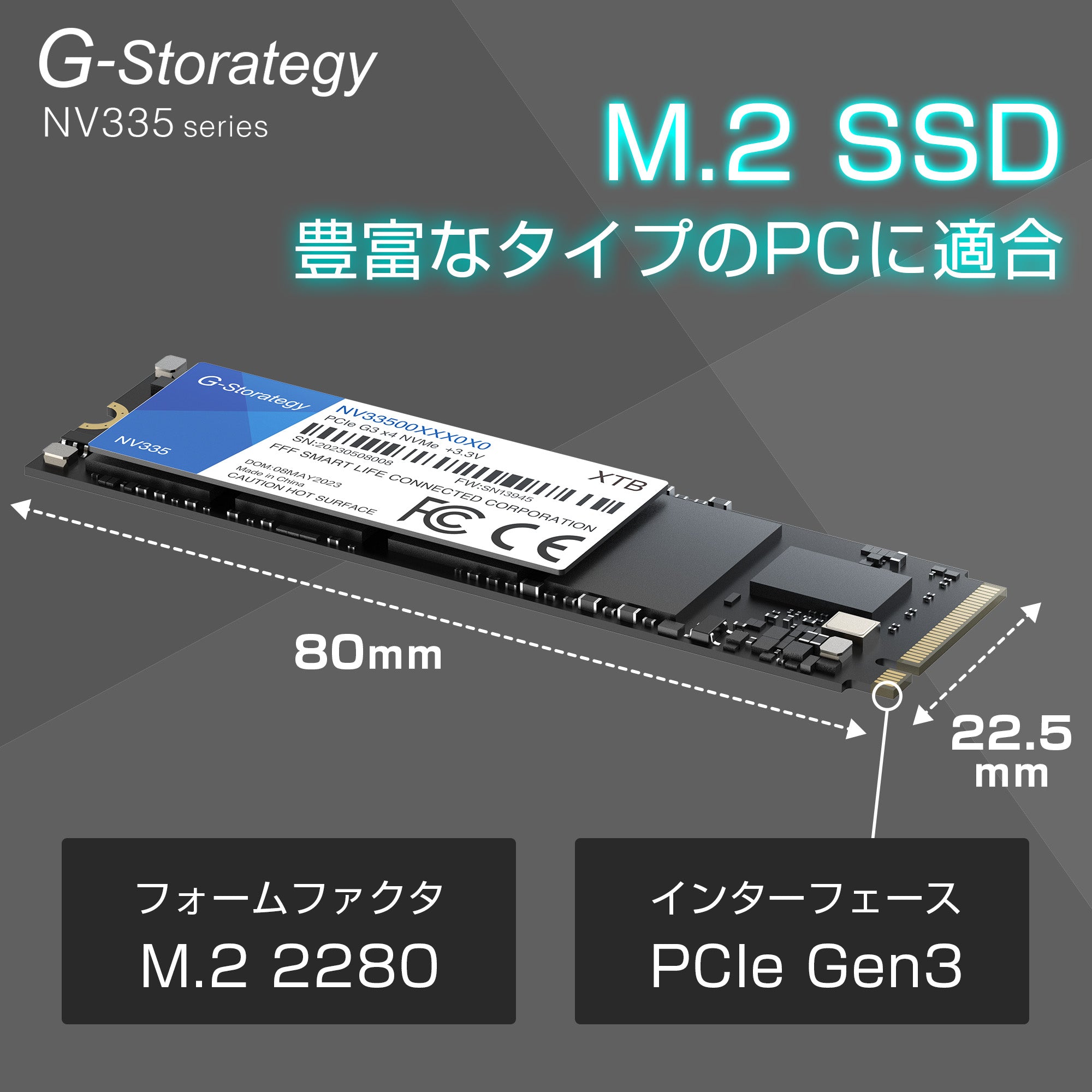 公式】G-Storategy SSD 内蔵型 2TB NVMe Type 2280 読込速度 : 3418 MB